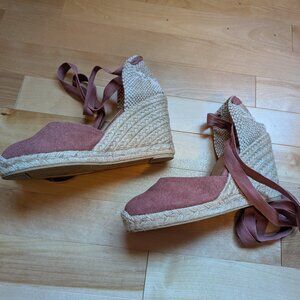 Castaner Carina 80 wedge espadrilles, size 35, Rosa Oscuro (pink)